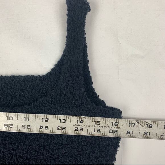 Skims women's large XL cozy knit black crop tank soft comfy relaxed - Picture 7 of 8